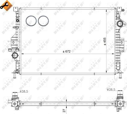 NRF 53811 - Радиатор, охлаждение двигателя parts5.com