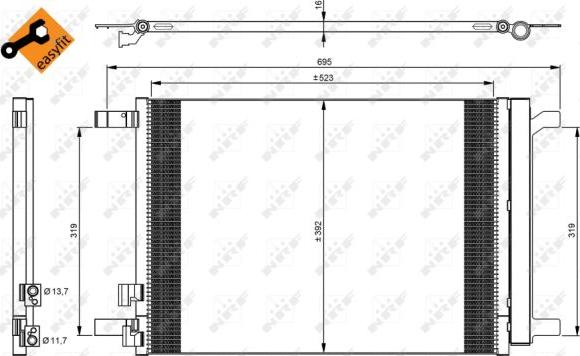 NRF 35968 - Kondenzátor klimatizácie parts5.com