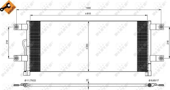 NRF 350074 - Condenser, air conditioning parts5.com