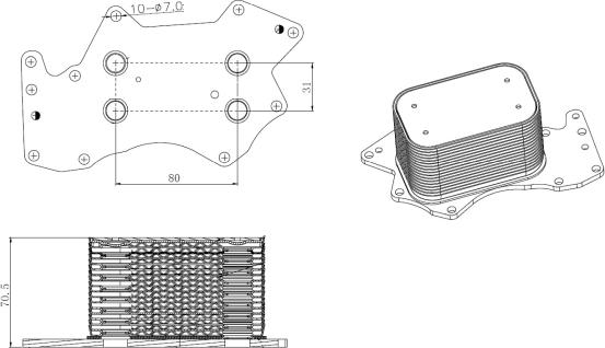 NRF 31816 - Hladilnik olja, motorno olje parts5.com