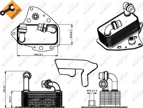 NRF 31343 - Chladič motorového oleja parts5.com