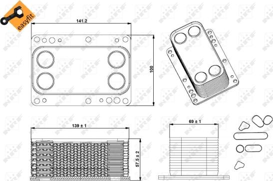 NRF 31339 - Chłodnica oleju, olej silnikowy parts5.com