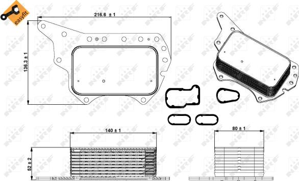 NRF 31337 - Масляный радиатор, двигательное масло parts5.com