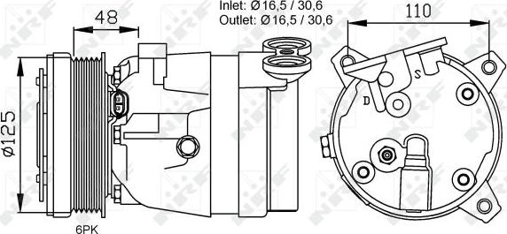 NRF 32022 - Kompresor, klima-uređaj parts5.com