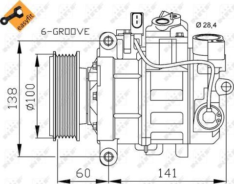 NRF 32263 - Compresor, aire acondicionado parts5.com