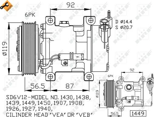 NRF 32227 - Kompresör, klima sistemi parts5.com