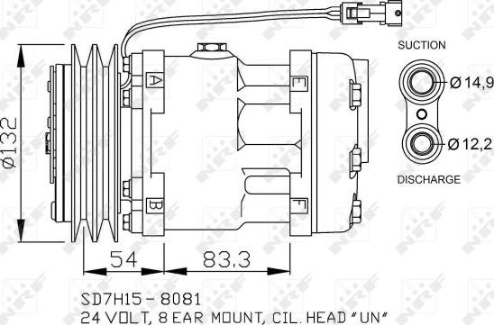 NRF 32732 - Kompresor, klimatizace parts5.com