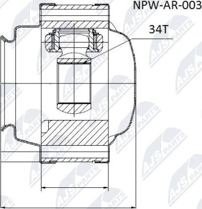 NTY NPW-AR-003 - Liigendlaager, veovõll parts5.com