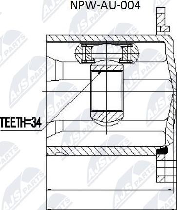 NTY NPW-AU-004 - Zgibni lezaj, pogonska gred parts5.com