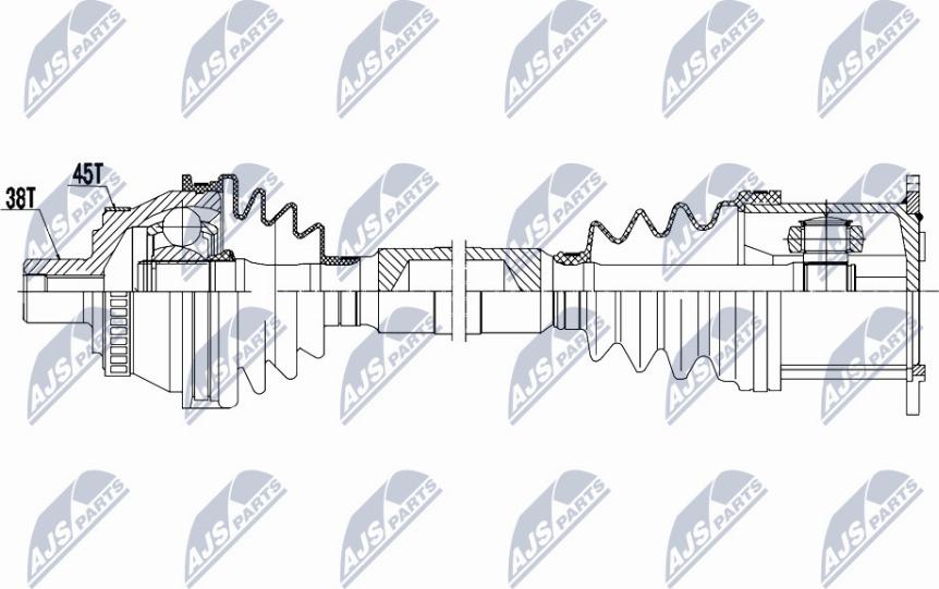 NTY NPW-AU-006 - Antriebswelle parts5.com