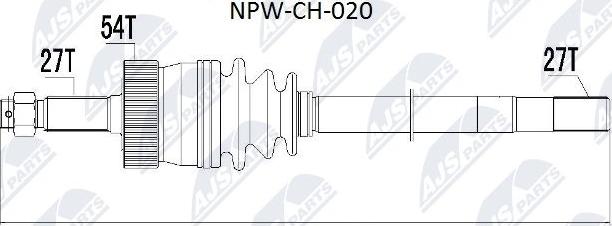 NTY NPW-CH-020 - Árbol de transmisión parts5.com