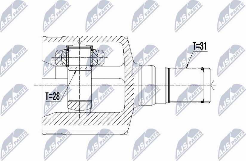 NTY NPW-FR-095 - Каре комплект, полуоска parts5.com