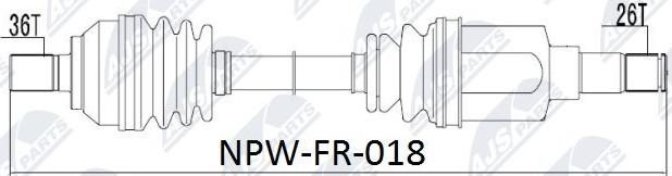 NTY NPW-FR-018 - Drive Shaft parts5.com