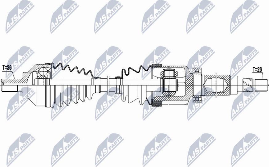 NTY NPW-FR-082 - Pogonsko vratilo parts5.com