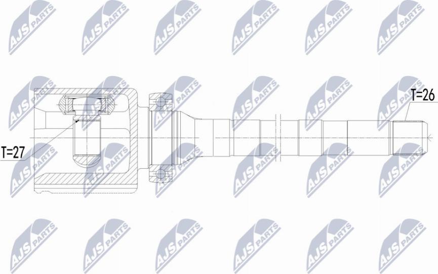 NTY NPW-FR-108 - Каре комплект, полуоска parts5.com