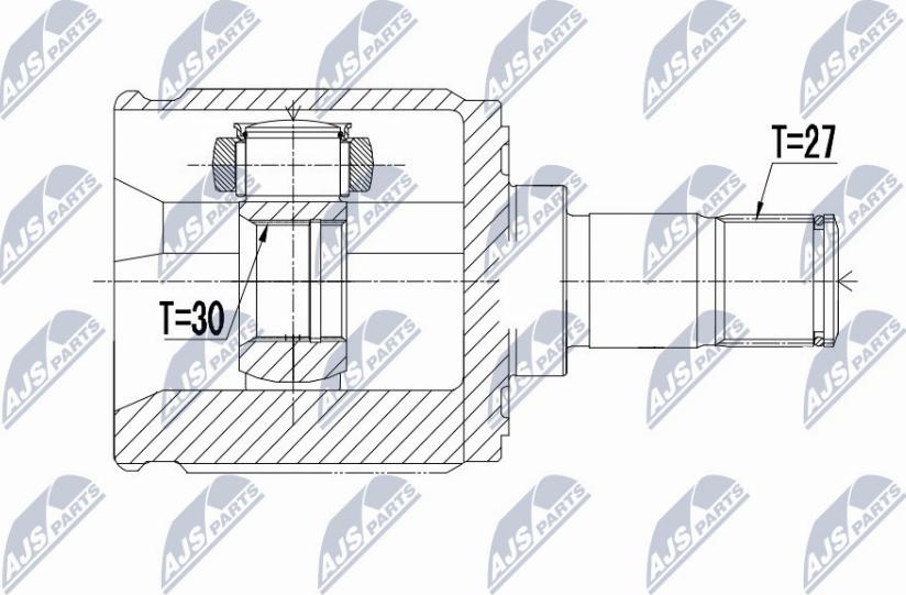 NTY NPW-HD-049 - Komplet zgloba, pogonsko vratilo parts5.com