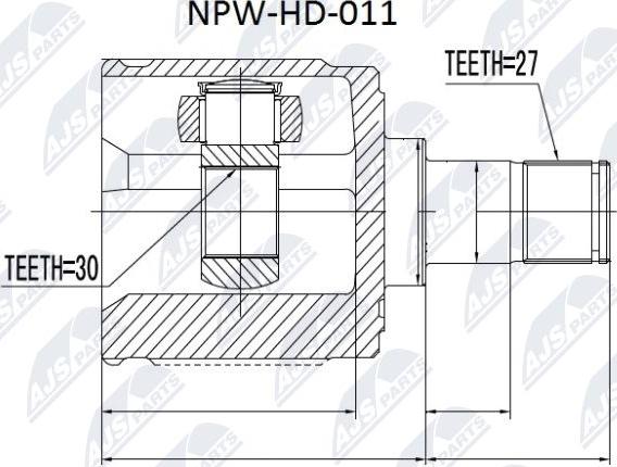 NTY NPW-HD-011 - Nivelsarja, vetoakseli parts5.com