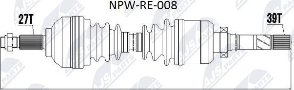 NTY NPW-RE-008 - Hajtótengely parts5.com