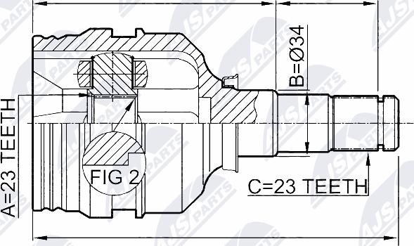 NTY NPW-TY-067 - Nivelsarja, vetoakseli parts5.com