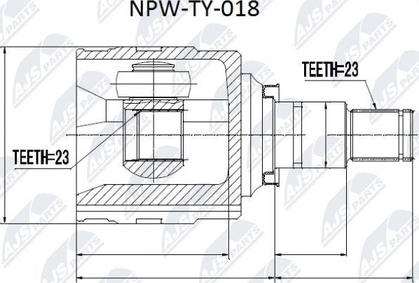 NTY NPW-TY-018 - Nivelsarja, vetoakseli parts5.com