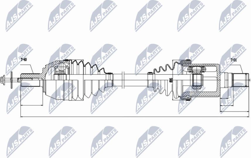 NTY NPW-VV-023 - Drive Shaft parts5.com