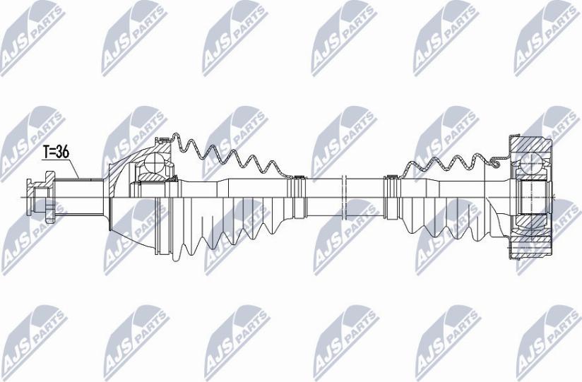 NTY NPW-VW-069 - Άξονας μετάδοσης κίνησης parts5.com