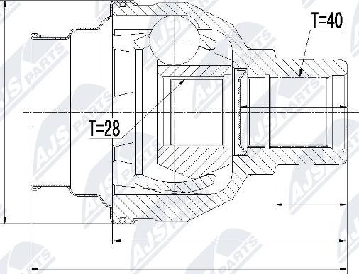 NTY NPW-VW-031 - Σετ άρθρωσης, άξονας μετάδ. κίν. parts5.com