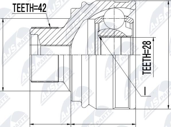 NTY NPZ-AU-054 - Zgibni lezaj, pogonska gred parts5.com