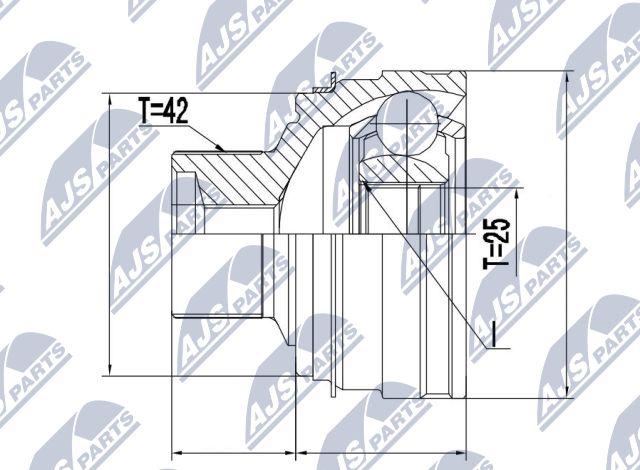 NTY NPZ-AU-055 - Komplet zgloba, pogonsko vratilo parts5.com