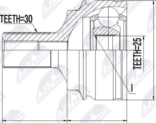 NTY NPZ-ME-016 - Sada kĺbov hnacieho hriadeľa parts5.com