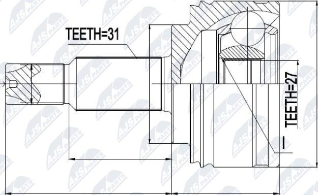 NTY NPZ-RE-041 - Sada kĺbov hnacieho hriadeľa parts5.com