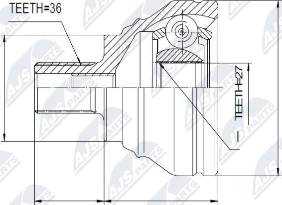 NTY NPZ-SK-009 - Csuklókészlet, hajtótengely parts5.com