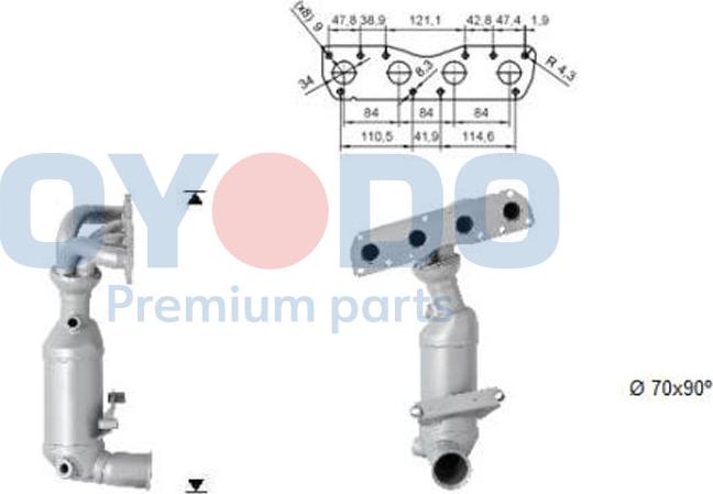 Oyodo 10N0101-OYO - Catalytic Converter parts5.com