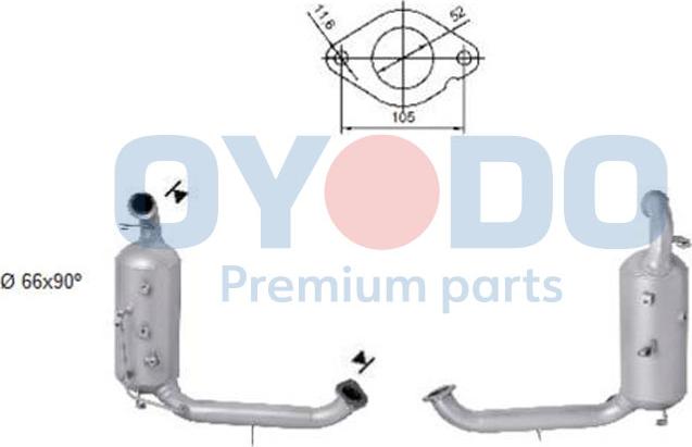 Oyodo 20N0003-OYO - Filtro hollín / partículas, sistema escape parts5.com