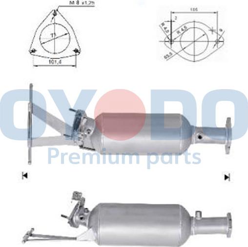 Oyodo 20N0078-OYO - Filtru funingine / particule, sist.de esapament parts5.com