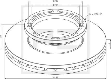 PE Automotive 036.132-00A - Brake Disc parts5.com