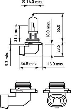 PHILIPS 9005PRC1 - Ampoule, projecteur longue portée parts5.com