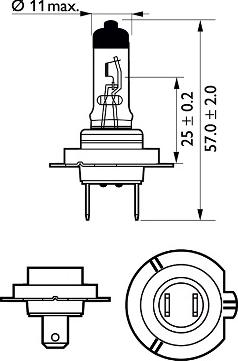 PHILIPS 12972CTVBW - Ampul, uzun huzme far parts5.com