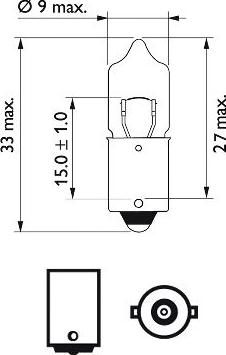 PHILIPS 12023CP - Крушка с нагреваема жичка, светлини на рег. номер parts5.com