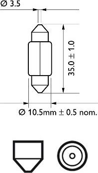 PHILIPS 12844B2 - Лампа накаливания, фонарь освещения номерного знака parts5.com