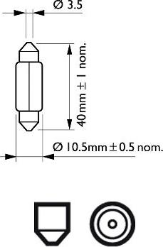 PHILIPS 12864CP - Izzó, rendszámtábla-világítás parts5.com