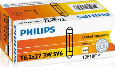 PHILIPS 12818CP - Крушка с нагреваема жичка, светлини купе parts5.com