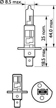 PHILIPS 12258PRC1 - Lámpara, faro de carretera parts5.com