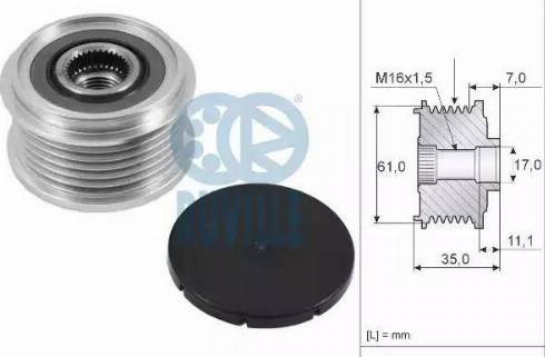 Ruville 55720 - Polea, alternador parts5.com