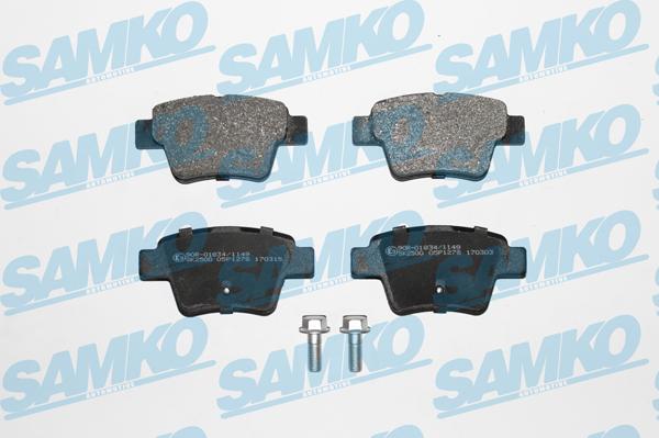 Samko 5SP1278 - Sada brzdových destiček, kotoučová brzda parts5.com