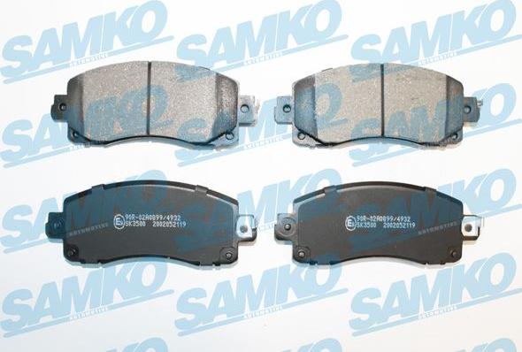 Samko 5SP2119 - Fékbetétkészlet, tárcsafék parts5.com