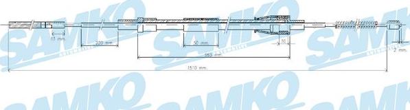 Samko C0962B - Cablu, frana de parcare parts5.com