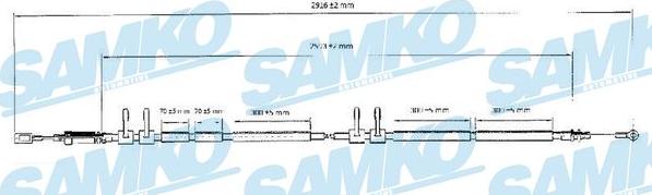 Samko C0989B - Cablu, frana de parcare parts5.com