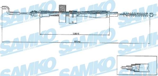 Samko C0971B - Cablu, frana de parcare parts5.com