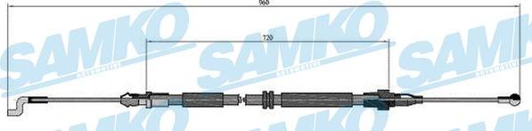 Samko C0973B - Cięgło, hamulec postojowy parts5.com